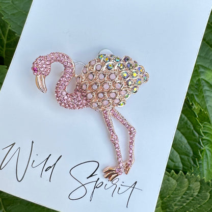 Pink Flamingo Brooch