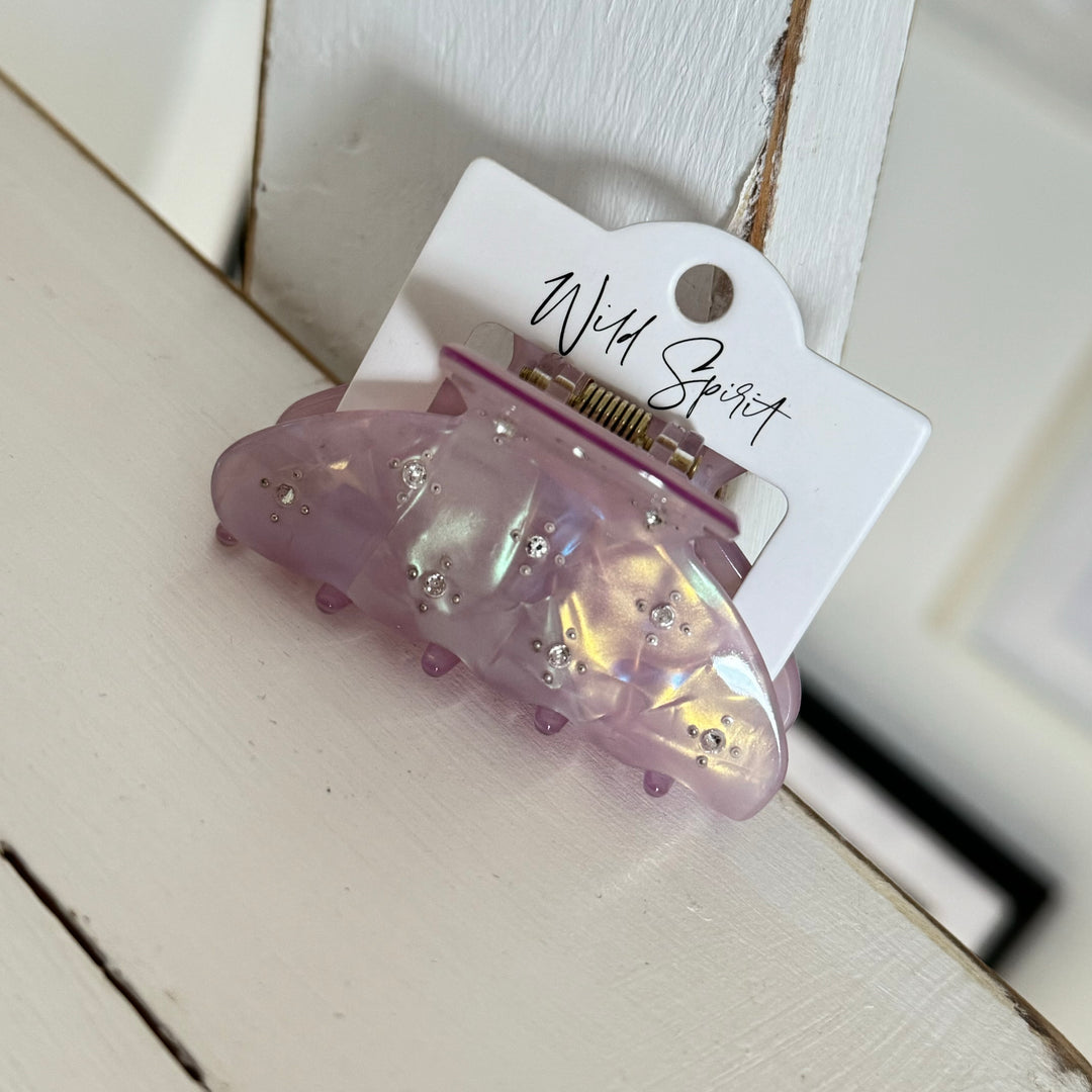 Lilac Diamanté Hair Claw (Pack of 12)