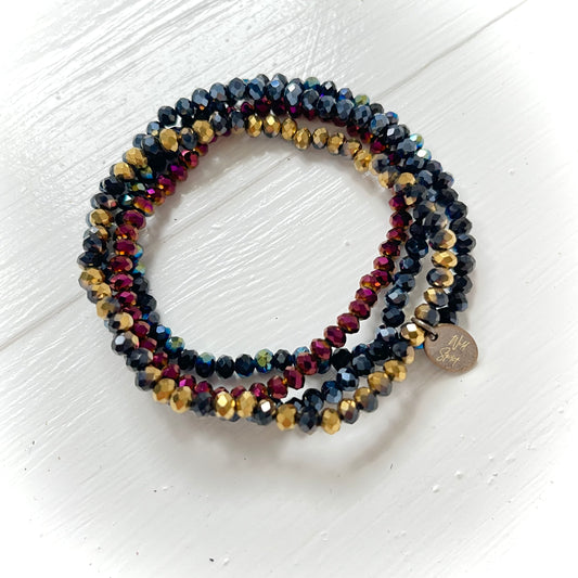 Mimi Bracelet Set - Navy/Purple/Gold