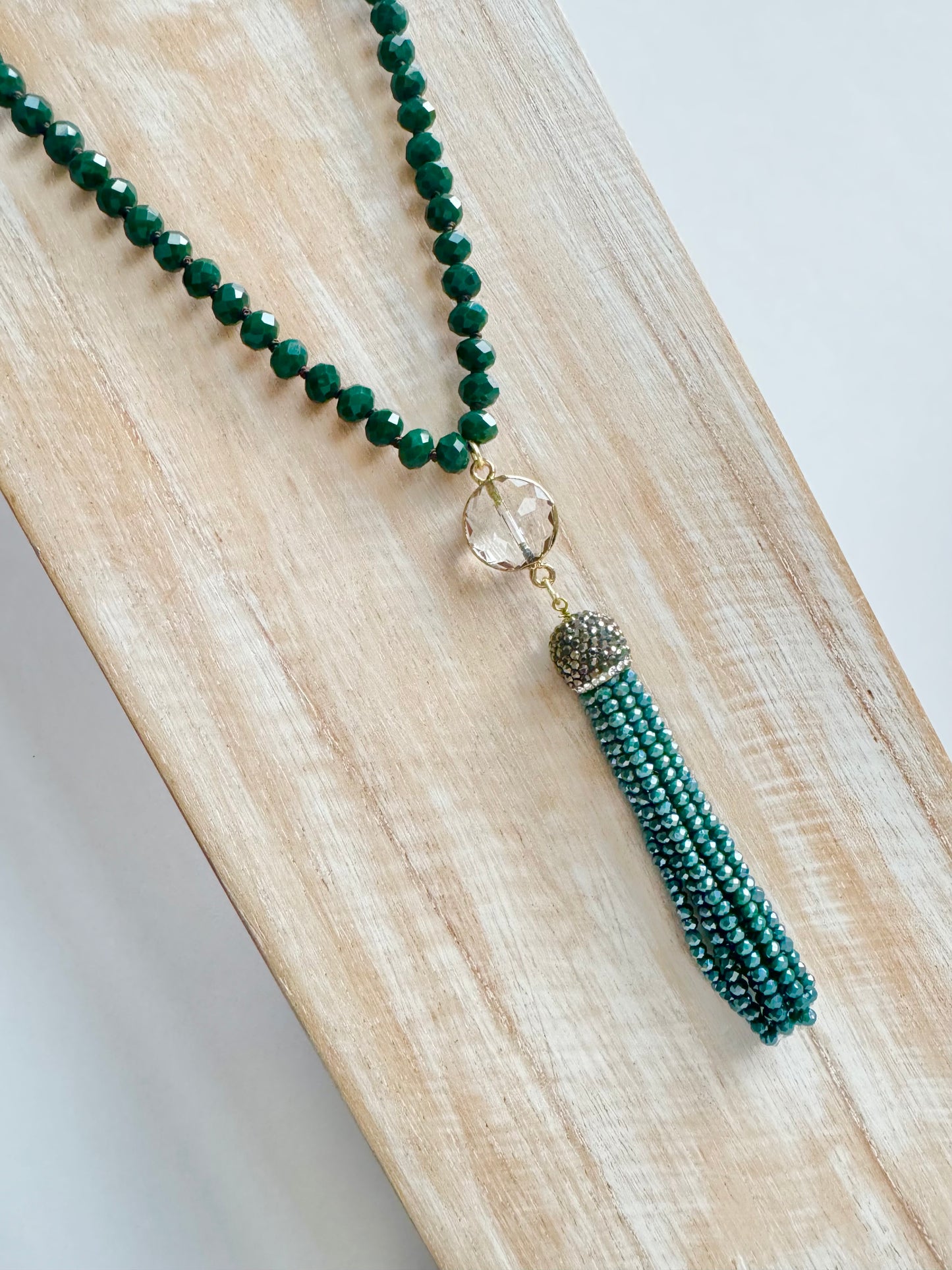 Green Tassel Necklace