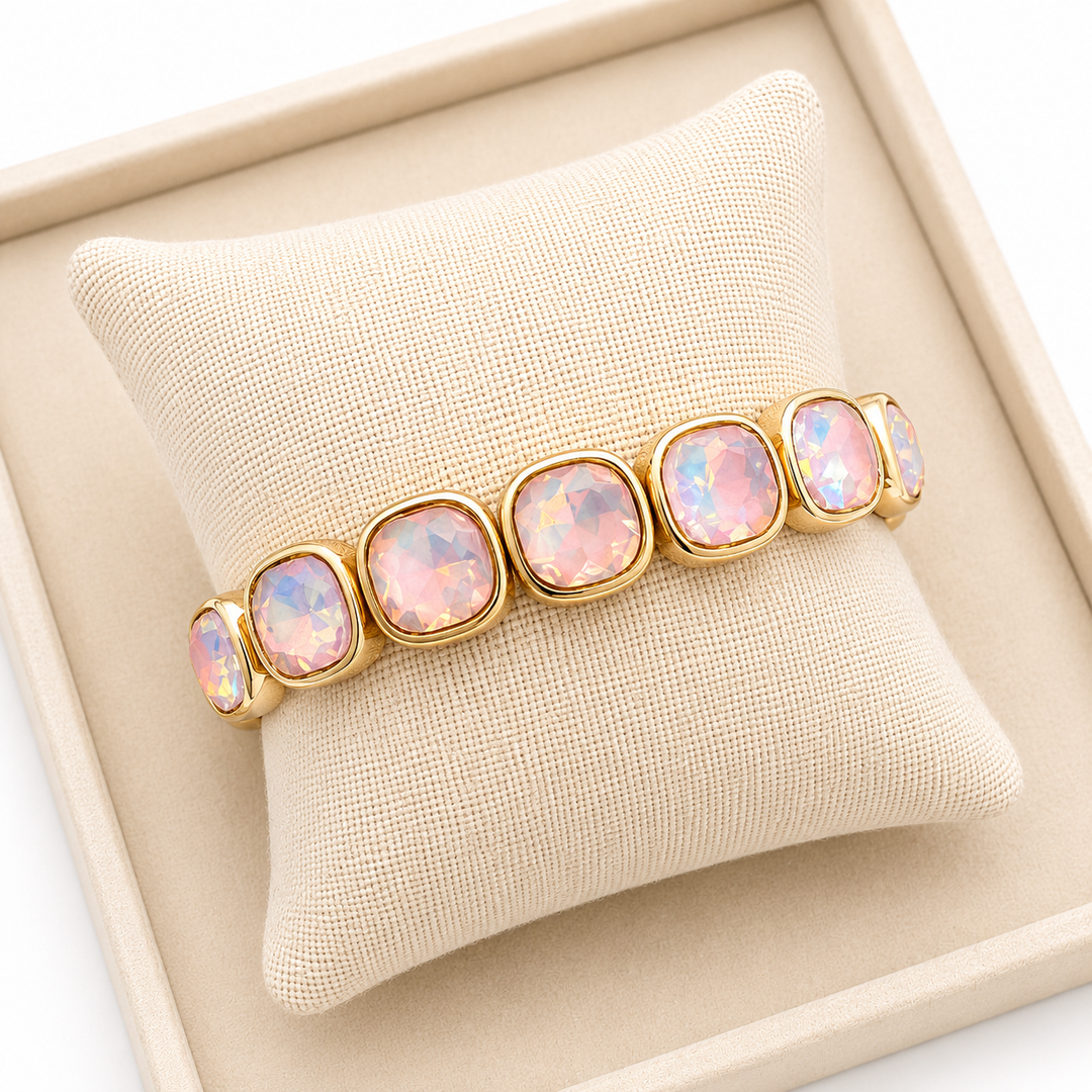 Blush Square Bling Bracelet