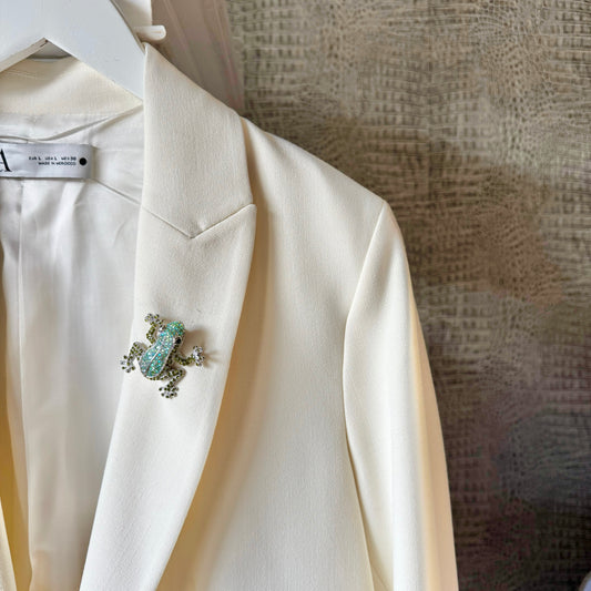 Lime Frog Brooch