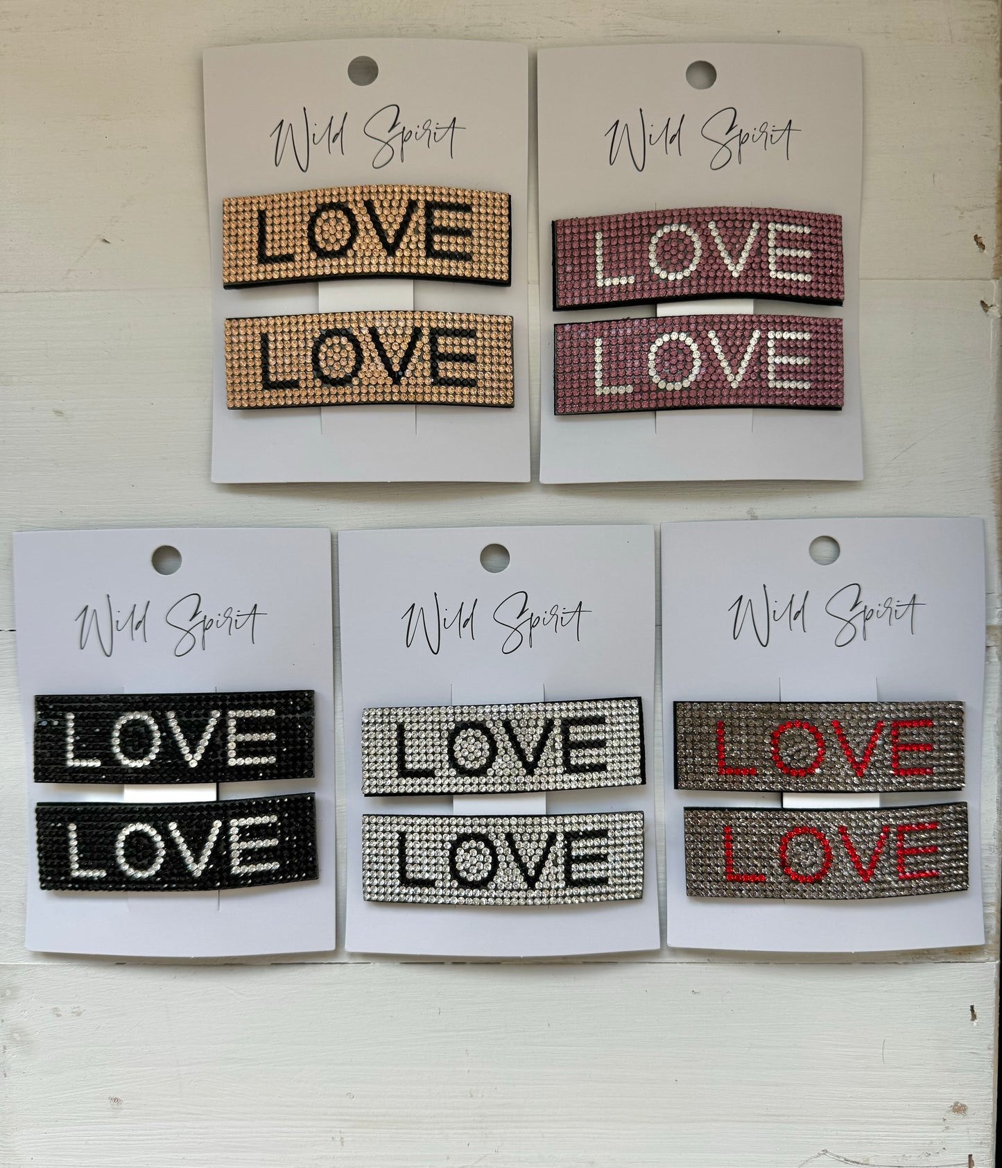 LOVE Set of 2 Hair Slides (Mixed pack of 5)