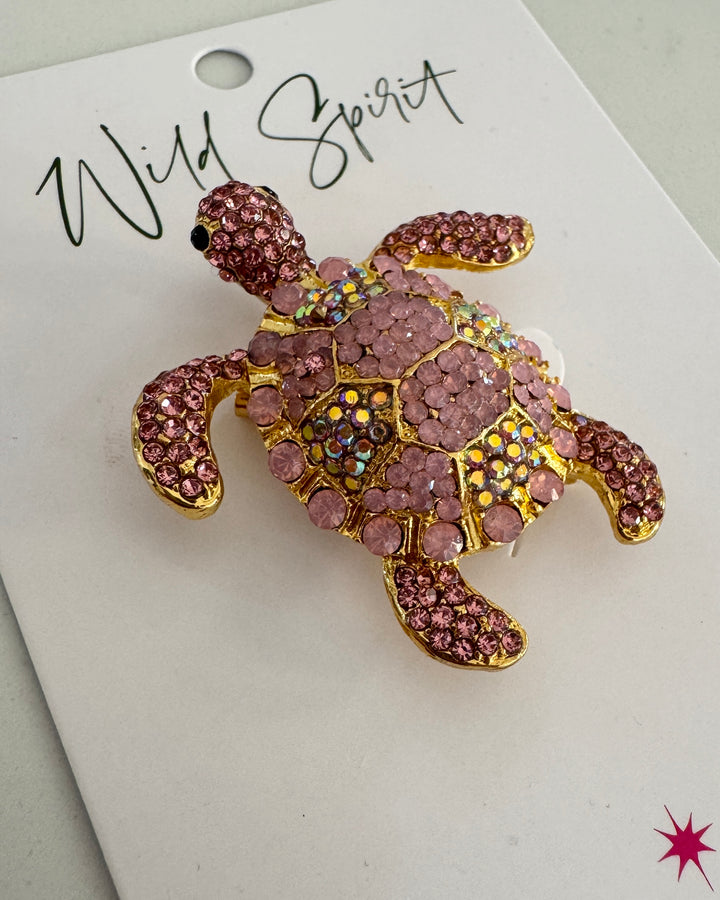 The Pink Turtle Brooch