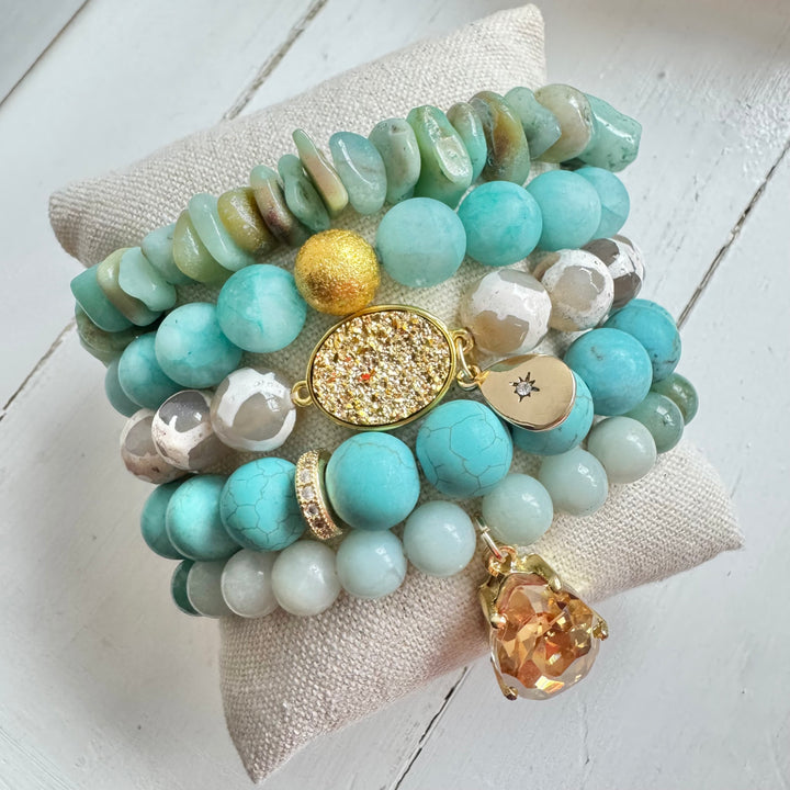 The Bohemia Natural Stone Bracelet Stack