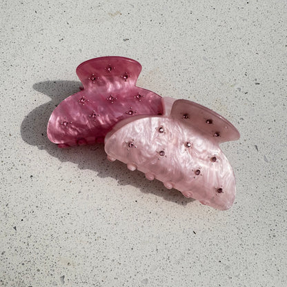 Pink Diamanté Hair Claw (Pack of 6)