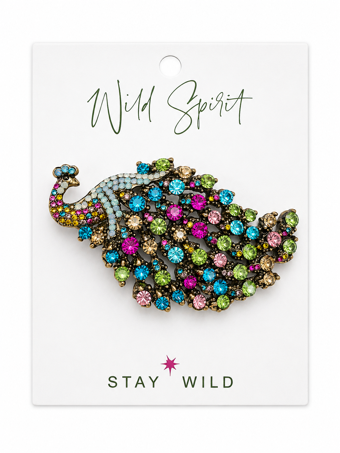 Multicolour Peacock Brooch