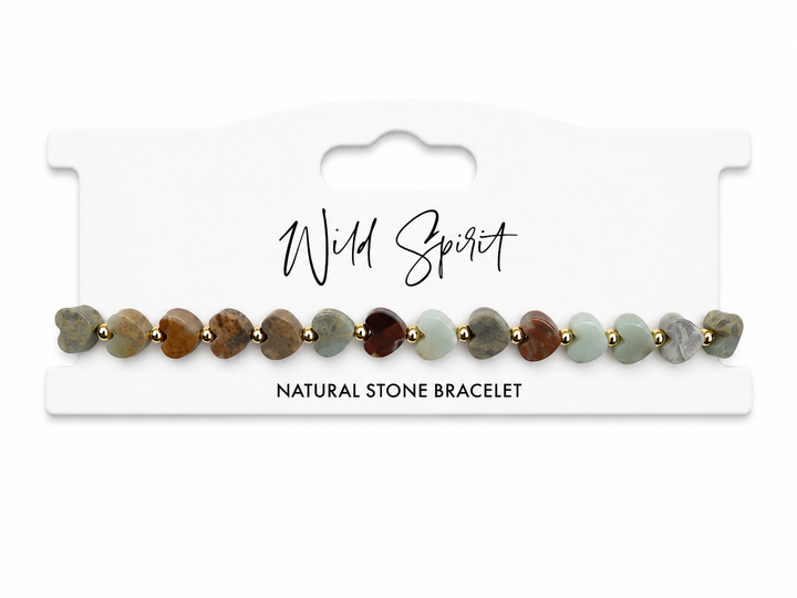 Shoushan Jasper Mini Heart Bracelet