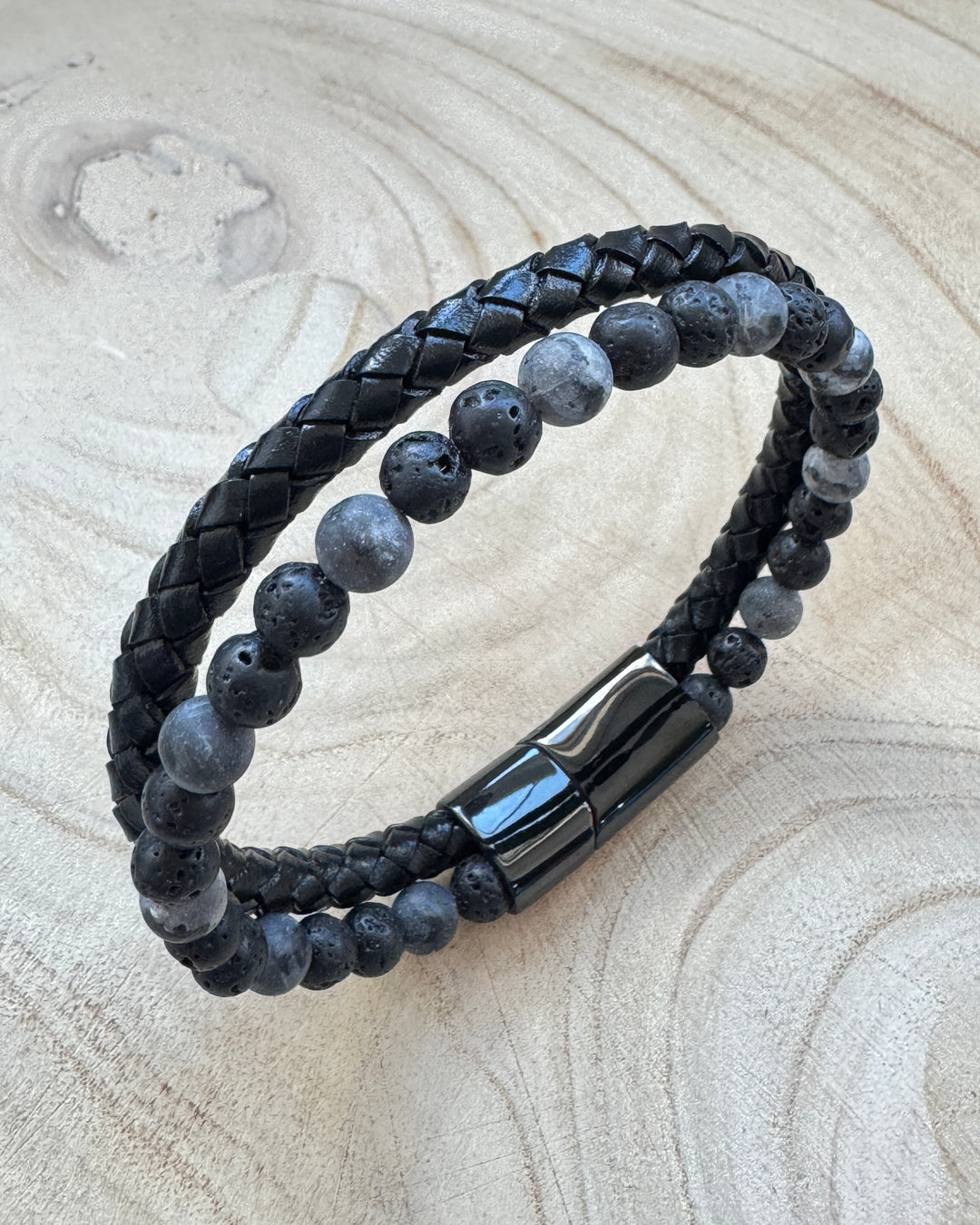 Men’s Black Lava Bali Bracelet