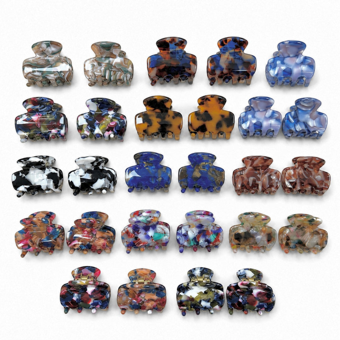 Mini Marble Hair Clips (24 Pack)