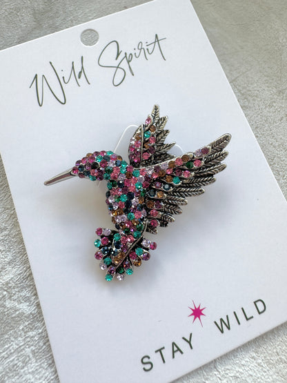 The Bejewelled Hummingbird Brooch