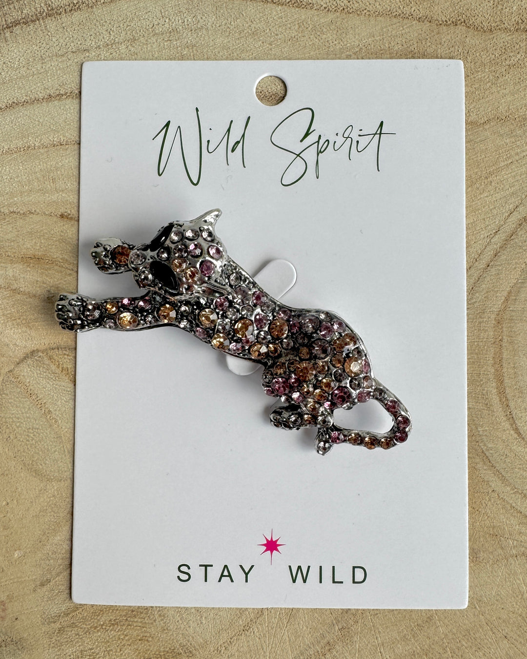 Pink Cheetah Brooch