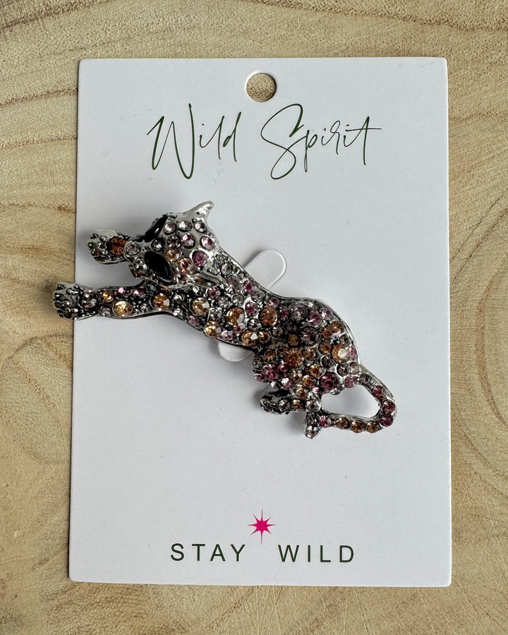 Pink Cheetah Brooch