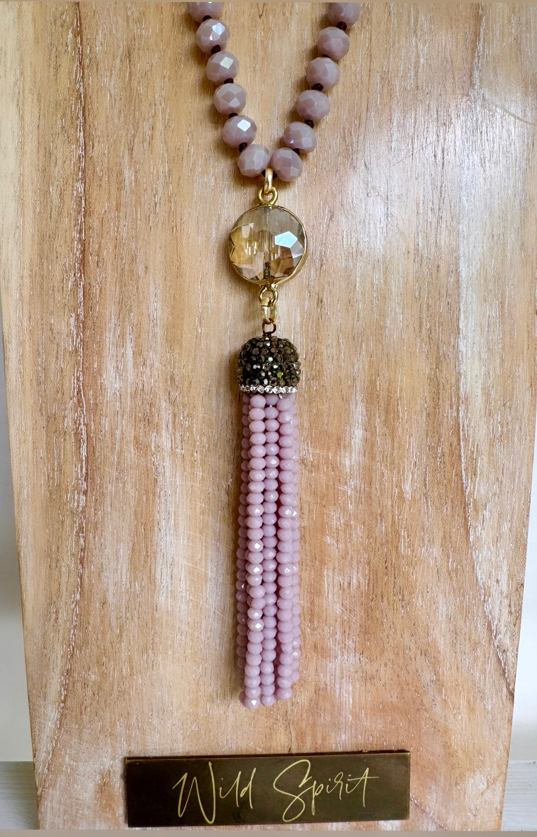 Mauve Tassel Necklace