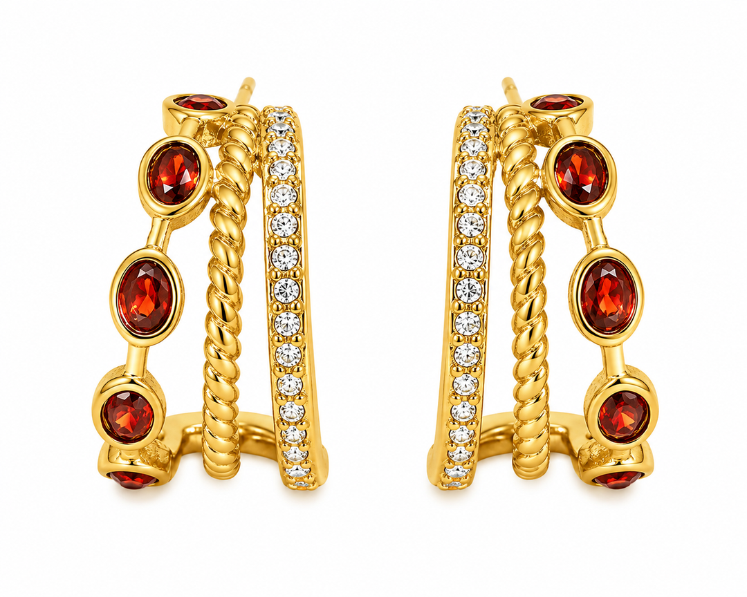 Burnt Orange Serenity Hoop Earrings