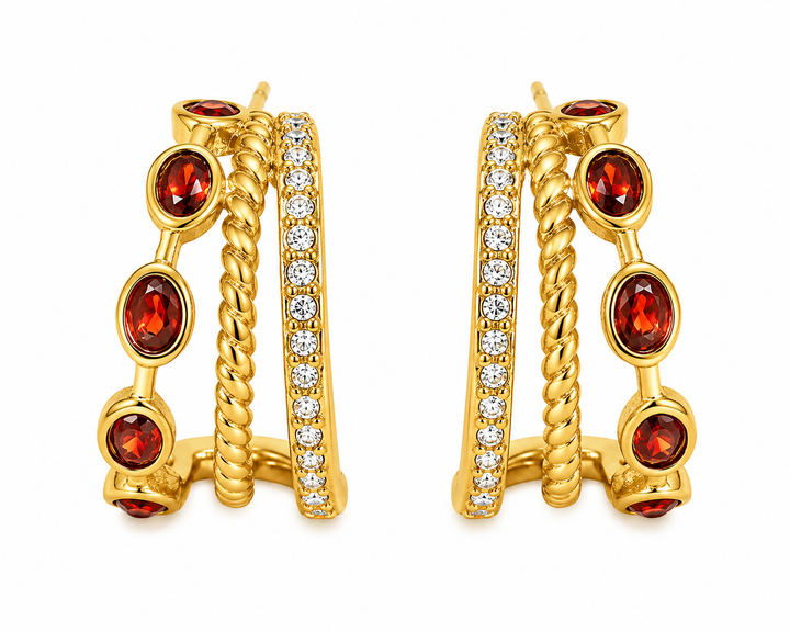 Burnt Orange Serenity Hoop Earrings