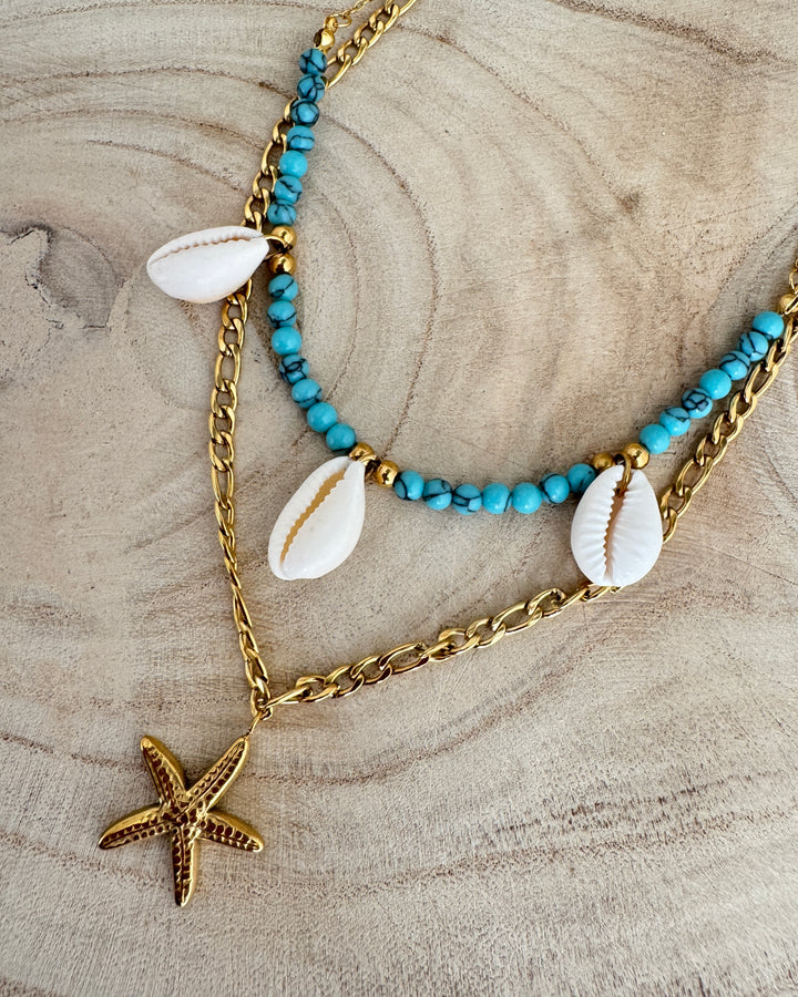 The Cali Shell Gold Plated Waterproof Necklace