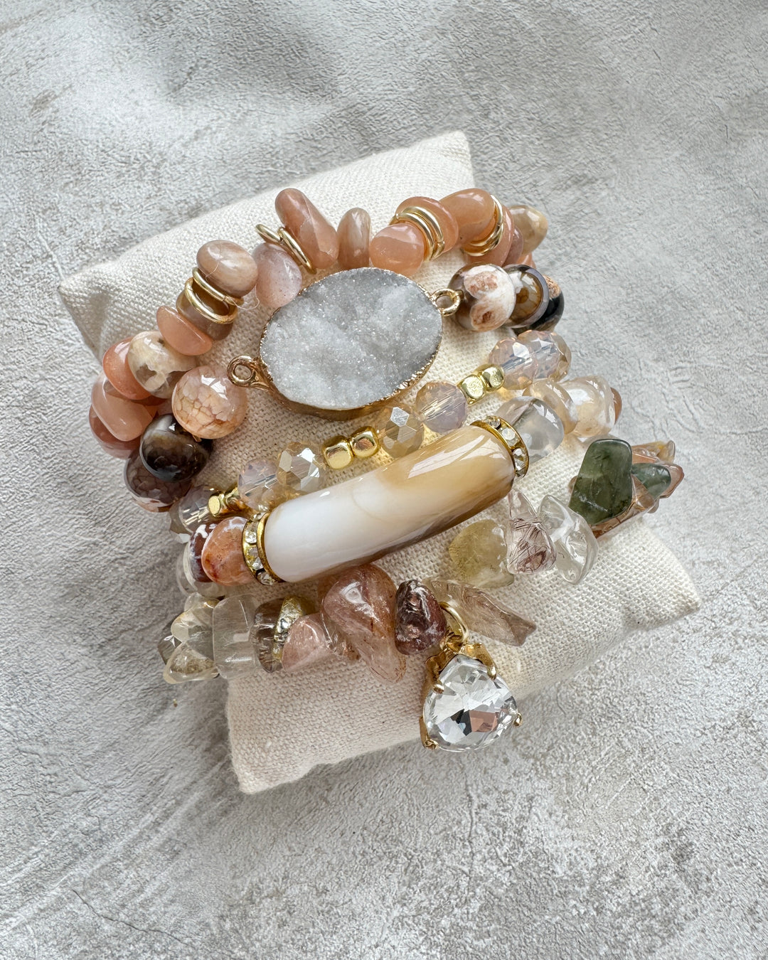 The Blush Natural Stone Bracelet Stack