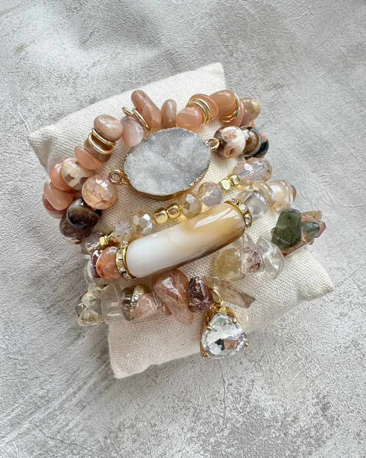 The Blush Natural Stone Bracelet Stack