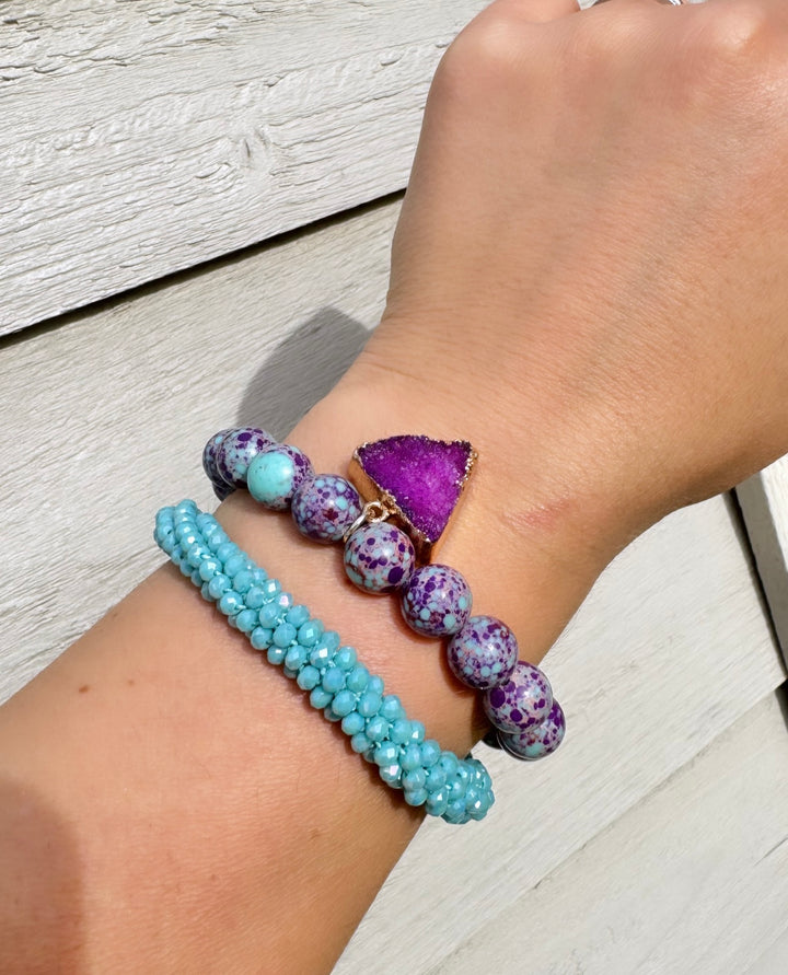 The Viola Purple Druzy Bracelet Duo