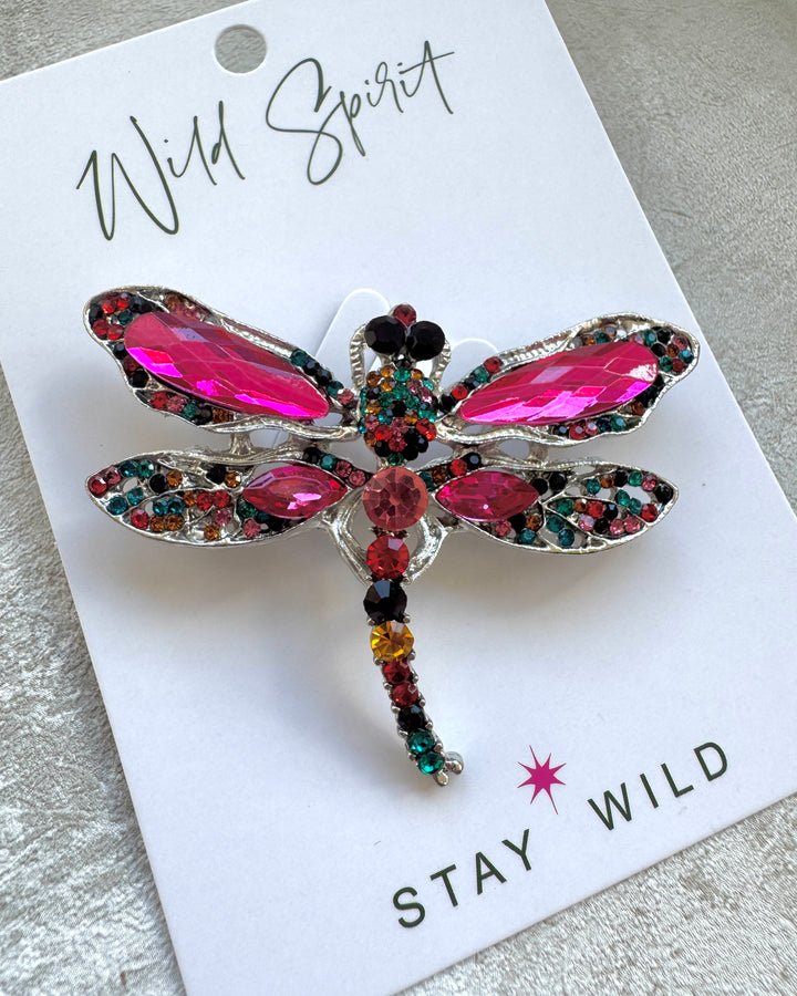 The Pink Mix Dragonfly Brooch