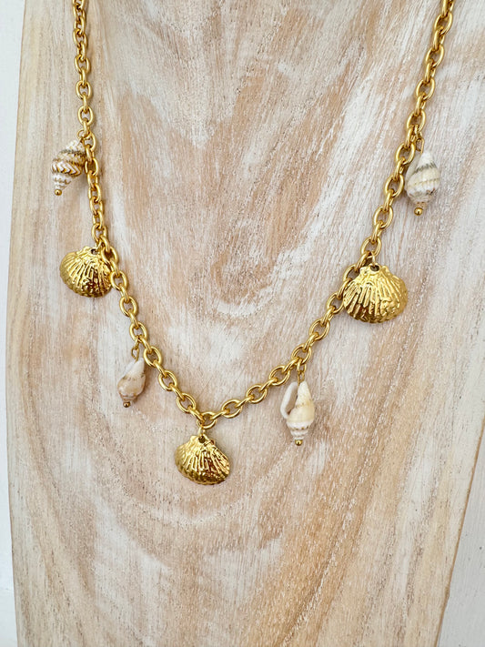 Waterproof Gold Plated Ocean Whispers Necklace