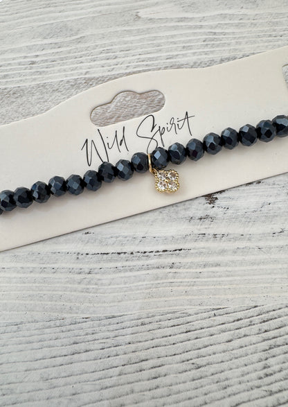 Navy Clover Twilight Charm Bracelet