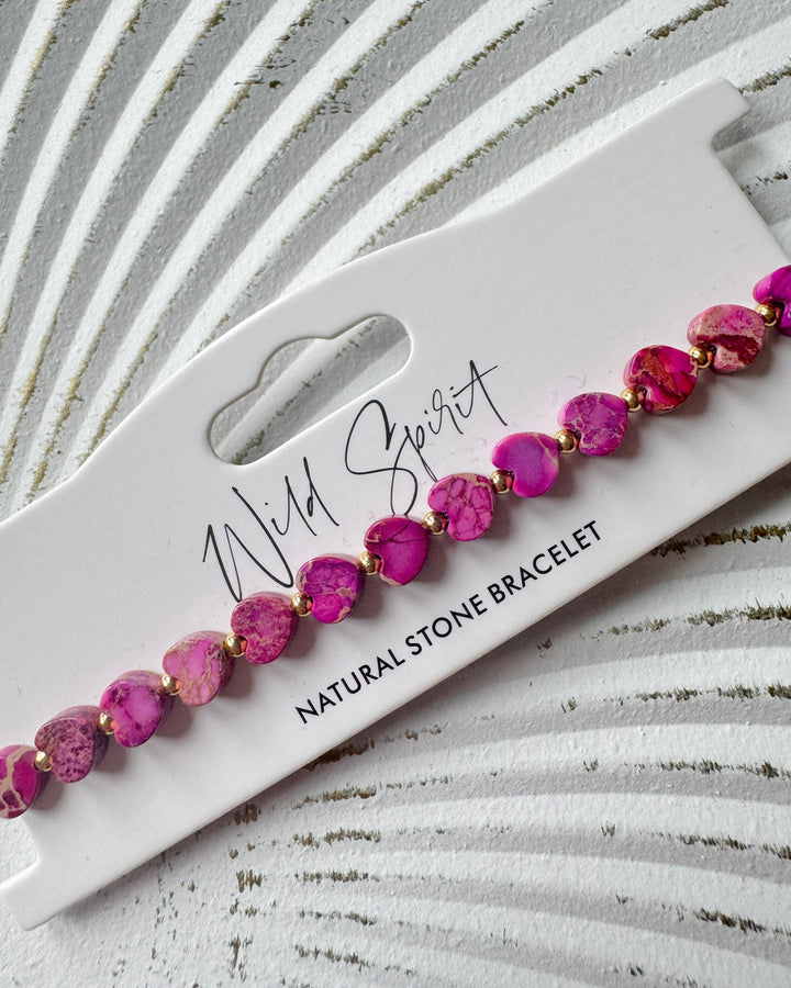 Plum Jasper Mini Heart Bracelet