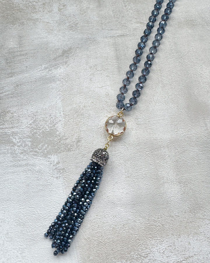 The Navy Tassel Necklace
