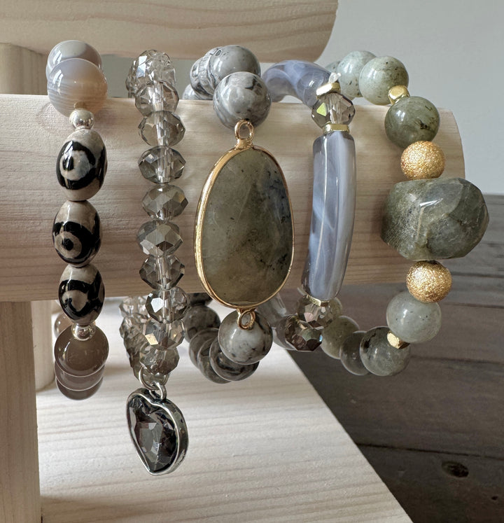 Smokey Grey Set of 10 Bracelets