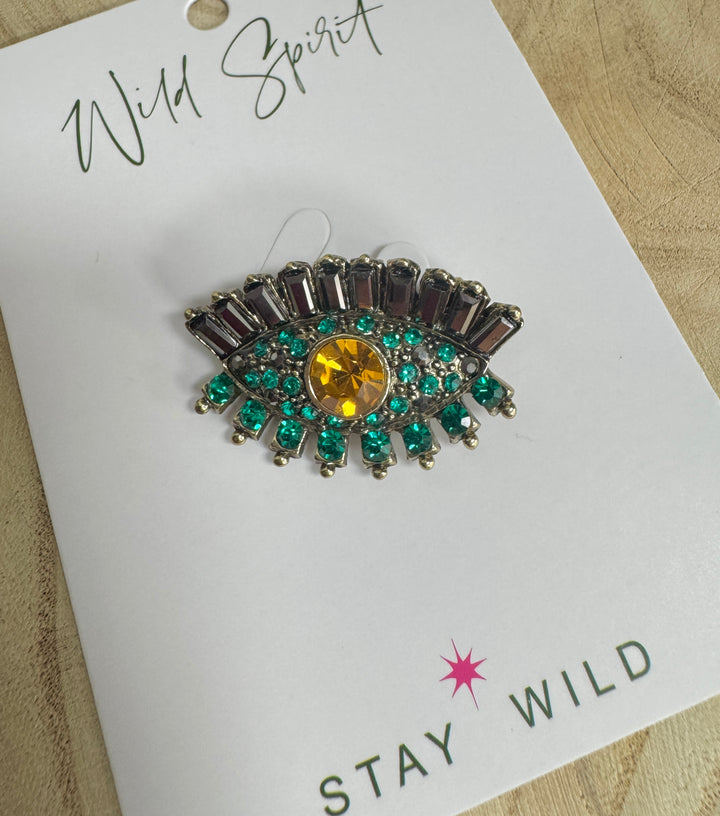 Green Eye of Protection Brooch