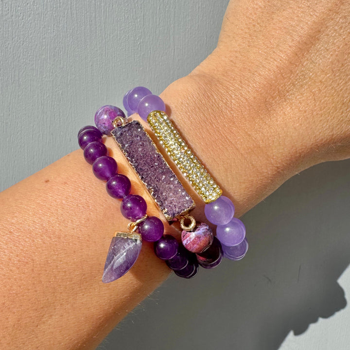 The Purple Haven Druzy Bracelet Stack