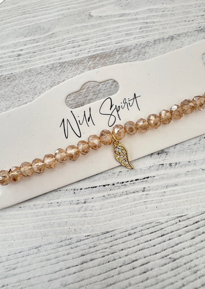 Gold Wing Twilight Charm Bracelet