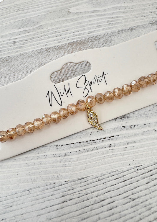 Gold Wing Twilight Charm Bracelet