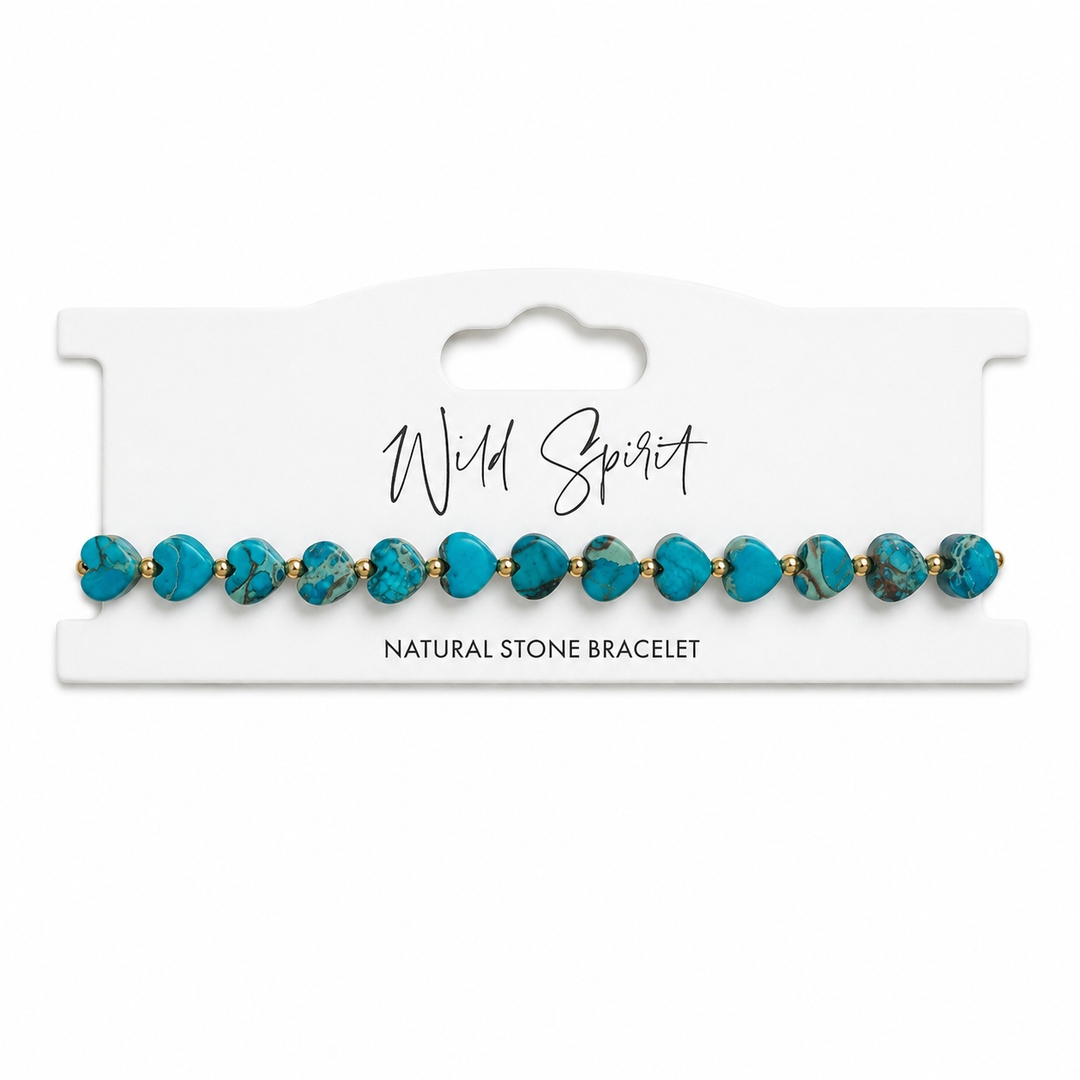 Lake Blue Jasper Mini Heart Bracelet