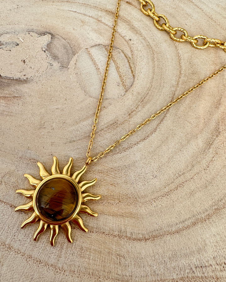 The Tiger Eye Solstice Gold Plated Waterproof Necklace