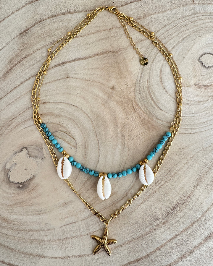 The Cali Shell Gold Plated Waterproof Necklace