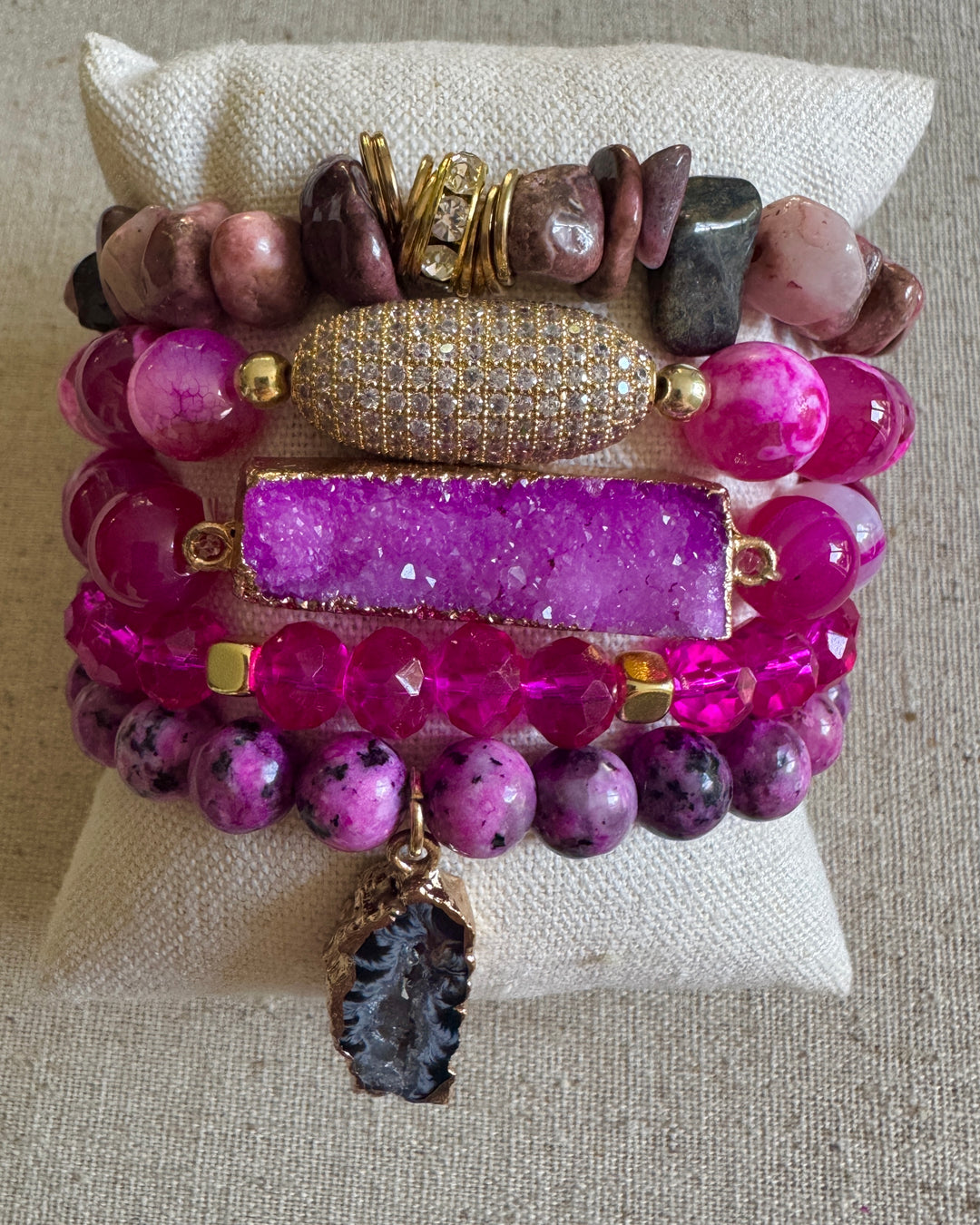 Pink Set of 5 Bracelets
