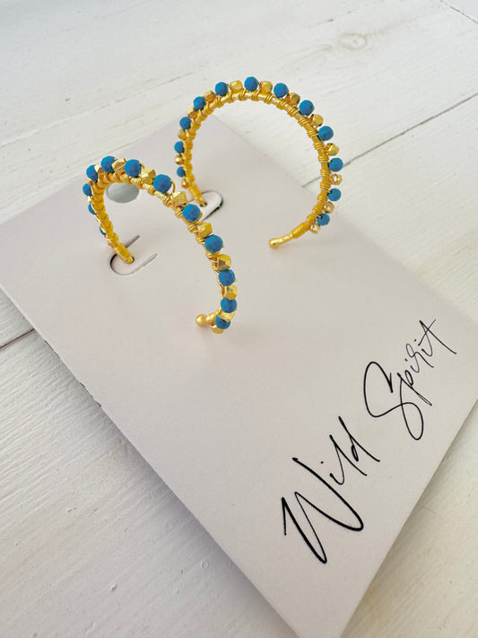 Cosmic Boho Beaded Hoop Earrings