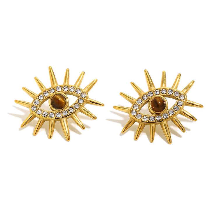 Tiger Eye Bling Elara Eye Earrings