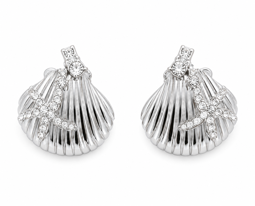 Silver Bling Starfish Earrings