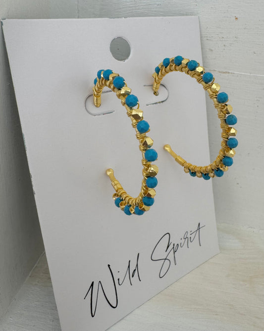 Cosmic Boho Beaded Hoop Earrings
