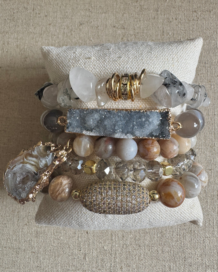 Natural Stone Set of 5 Bracelets