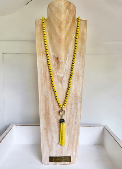 Yellow Tassel Necklace