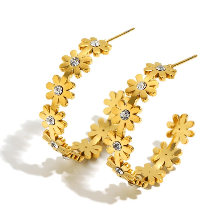 Blossom Bling Hoop Earrings