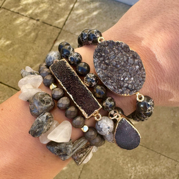 The Black Druzy Bracelet Stack