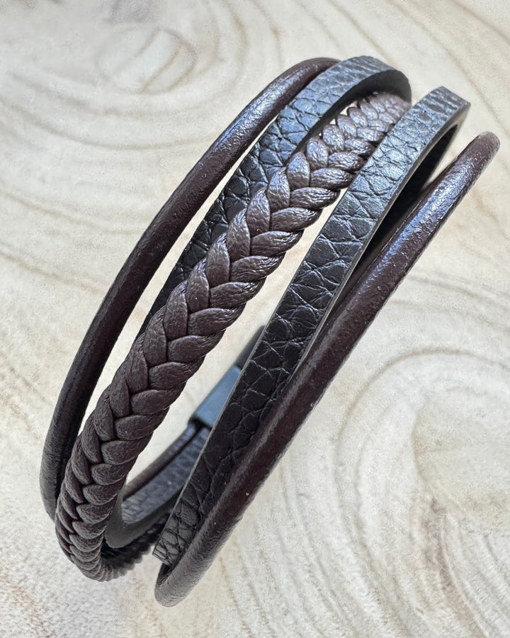 Men’s Brown Hudson Leather Bracelet