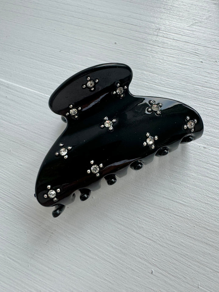 Black Diamanté Hair Claw (Pack of 7)