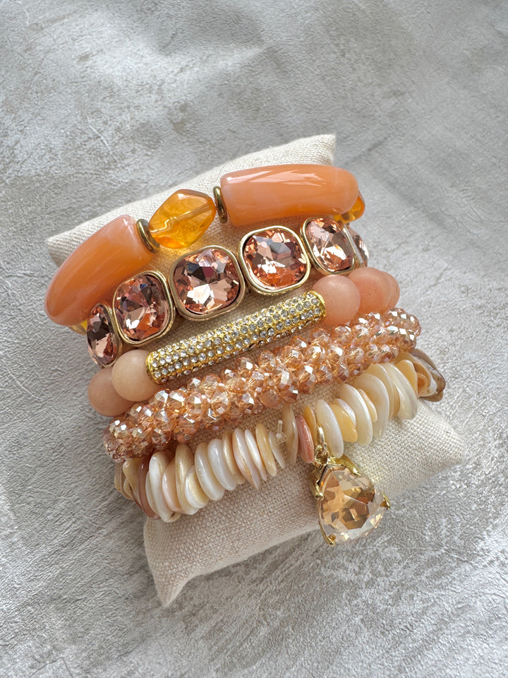 The Peach Bling Bracelet Stack