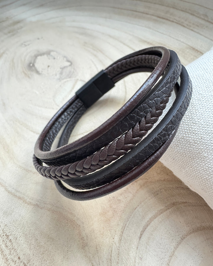 Men’s Brown Hudson Leather Bracelet